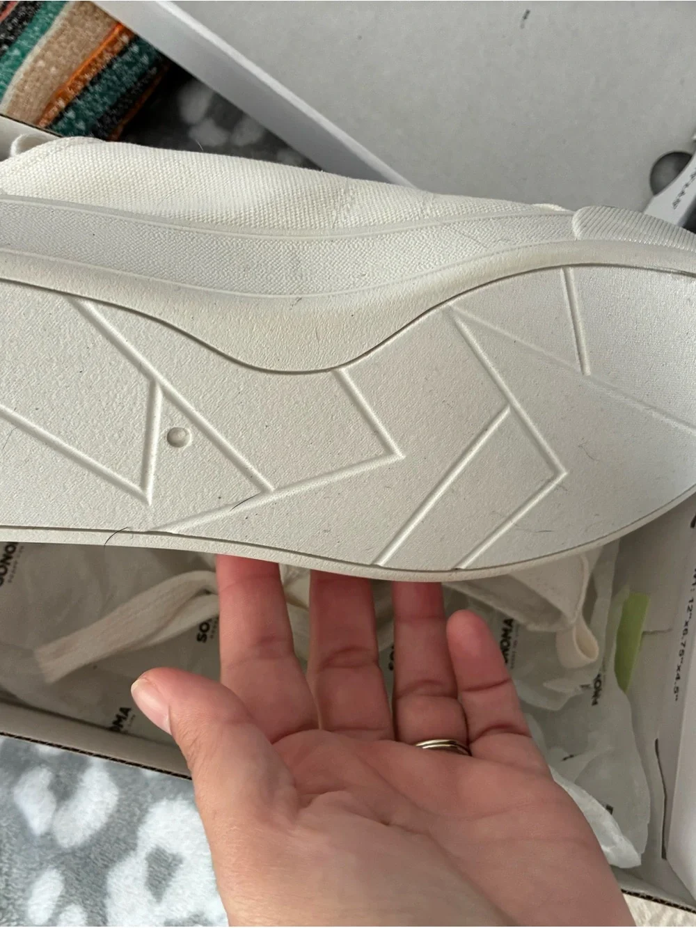 Sonoma Off-White Canvas Lace-Up Sneakers - Picture 3 of 4